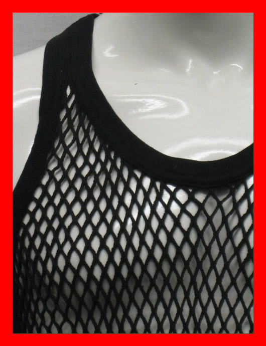 Itzu 100% Cotton Rasta Striped String Vest Mesh Fishnet Fitted 2 Pack
