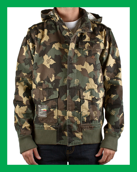 LRG Lifted Research Group Bushman Bomber Jacket Army Black Camo 