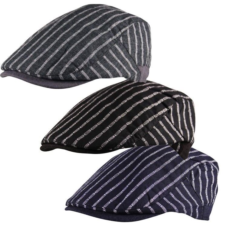 新品未使用　the divot stroe cap ovy Itzu Co.Striped Golf Newsboy Cabbie Country Club Ivy Flat Cap Hat
