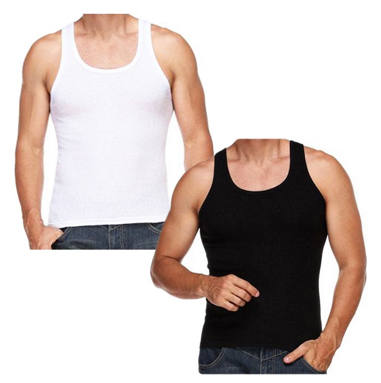 KI.RIBBED Fitted Slim Fit Athletic Muscle Gym Rib Vest Tank Top Singlet