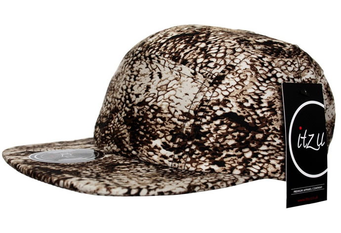ITZU Co. Snakeskin 5 Panel Snapback Snake Skin Snap Back Cadet Hat